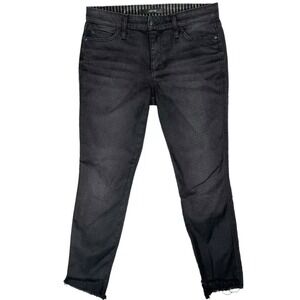 Joe's Jeans The Blondie Size 27 Black Mid Rise‎ Skinny Ankle Caprice Raw Hem